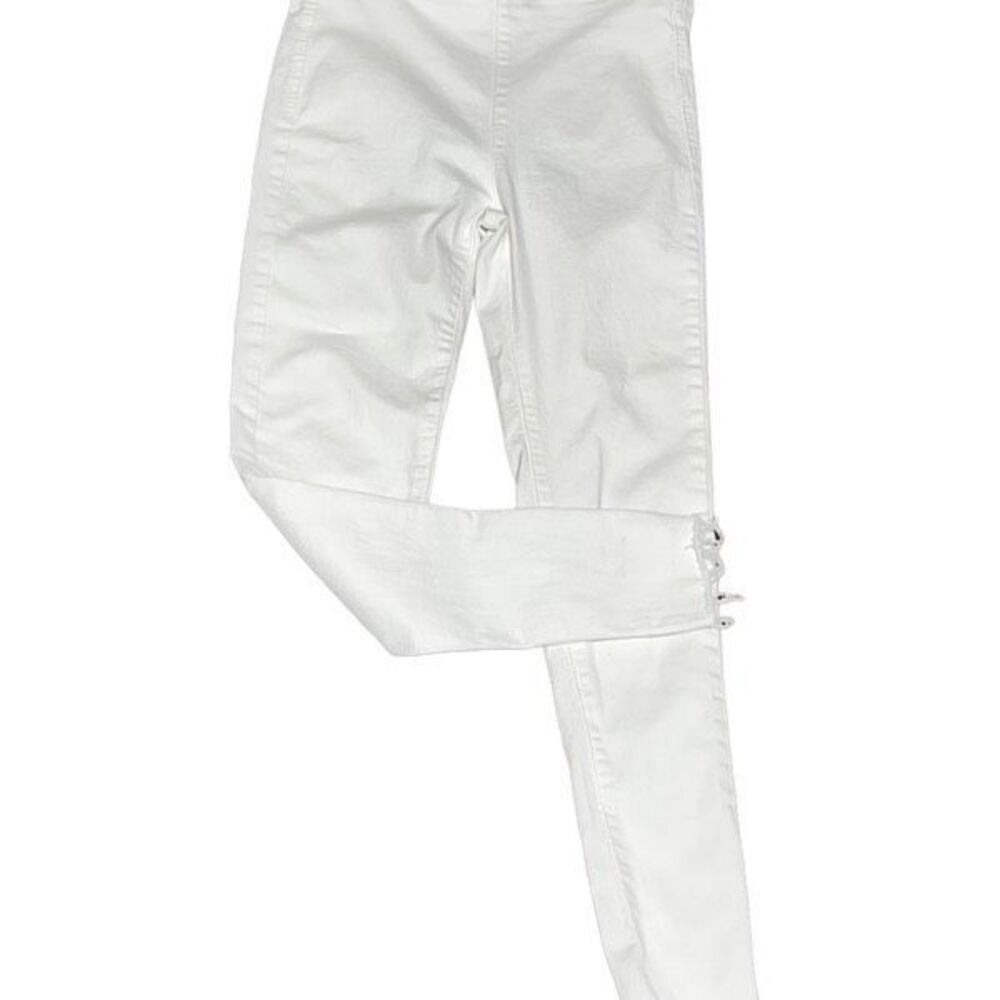 Free People White Cropped High Rise Skinny Raw Hem Ankle Pants Size 26